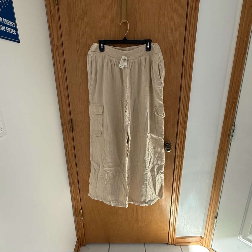 Aerie Women's Cream Wide Leg Pants